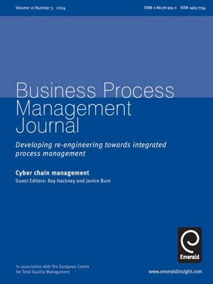 cover image of Business Process Management Journal, Volume 10, Issue 3